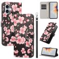 thumbnail image 1 of PU Leather Wallet Case for iPhone 16 Plus with Pattern Design, Built in Kickstand Card Slots Wrist Strap Drop Protective Phone Cover for iPhone 16 Plus, G, 1 of 6
