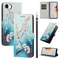 thumbnail image 1 of PU Leather Wallet Case for iPhone 16e/17e with Pattern Design, Built in Kickstand Card Slots Wrist Strap Drop Protective Phone Cover for iPhone 16e/17e, E, 1 of 6