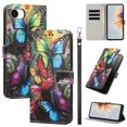 thumbnail image 1 of PU Leather Wallet Case for iPhone 16e/17e with Pattern Design, Built in Kickstand Card Slots Wrist Strap Drop Protective Phone Cover for iPhone 16e/17e, A, 1 of 6