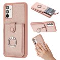 thumbnail image 1 of PU Leather Wallet Phone Case Compatible with Samsung Galaxy A13 4G,with Credit Card Holder 360° Rotating Ring Kickstand Shockproof Protective Rugged Phone Cover Snap Button Closure,Rosegold, 1 of 12