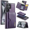thumbnail image 1 of PU Leather Wallet Phone Case Compatible with Samsung Galaxy S25 Edge, with Card Holder 2 in 1 Detachable Back Cover for S25 Edge, RFID Blocking Kickstand Heavy Duty Classic Magnetic - Purple, 1 of 11