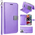 thumbnail image 1 of PU Leather Wallet Protective Flip Case with Durability, 6 Card Slots, Cash Slot, Easy Kickstand View, Secure Lock & Wrist Strap for iPhone 15 Pro (6.1"), 1 of 8