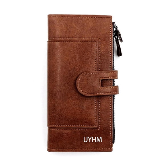 Women's Long Wallet - Fashion PU Leather Clutch with Multiple Card Slots, Phone Holder, and Zippered Coin Pocket