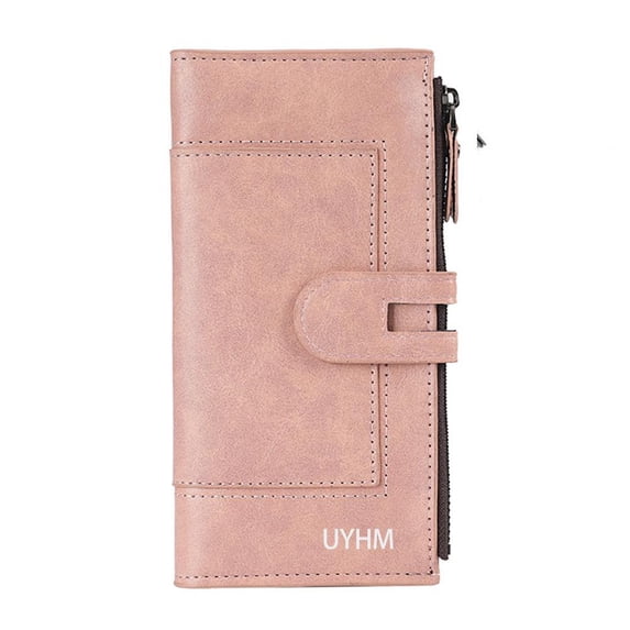 Women's Long Wallet - Fashion PU Leather Clutch with Multiple Card Slots, Phone Holder, and Zippered Coin Pocket