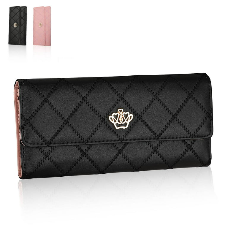 PU Leather Wallet for Women, TSV Long Clutch Wallet, Trifold