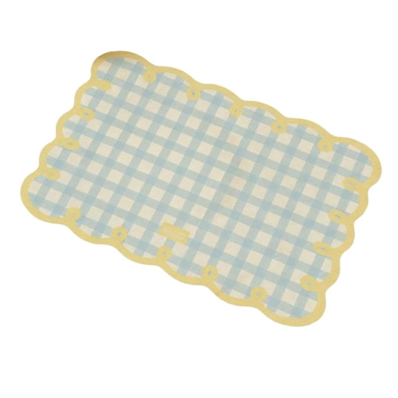 PU Leather Waterproof Checkered Kitchen Mat – Heat Resistant Oil-Proof Anti-Slip Countertop Mat, Multi-Functional Drain for Coffee Machine Blender, Dining Table Decor