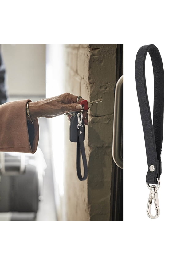 Stylish Keychains Imitation Leather Wristlet Hand Strap DIY Bag Replacement Clutch Purse Cellphone Key Chain Wrist Lanyard Solid Handle Belt With Clip