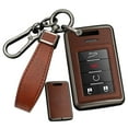 thumbnail image 1 of PU Leather+Zinc Alloy 4/5/6 Button Smart Key Fob Cover Case Fit for Cadillac CTS SRX 2020 ATS ELR XTS DTS ELR Keyless Key Holder with Leather Keychain, 1 of 6
