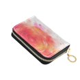 thumbnail image 1 of PU Leather Zipper Card Case Credit Card Holder Small Wallets Abstract Rose Watercolor Pattern, 1 of 7