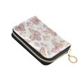 thumbnail image 1 of PU Leather Zipper Card Case Credit Card Holder Small Wallets Delicate Butterflies and Flowers, 1 of 7