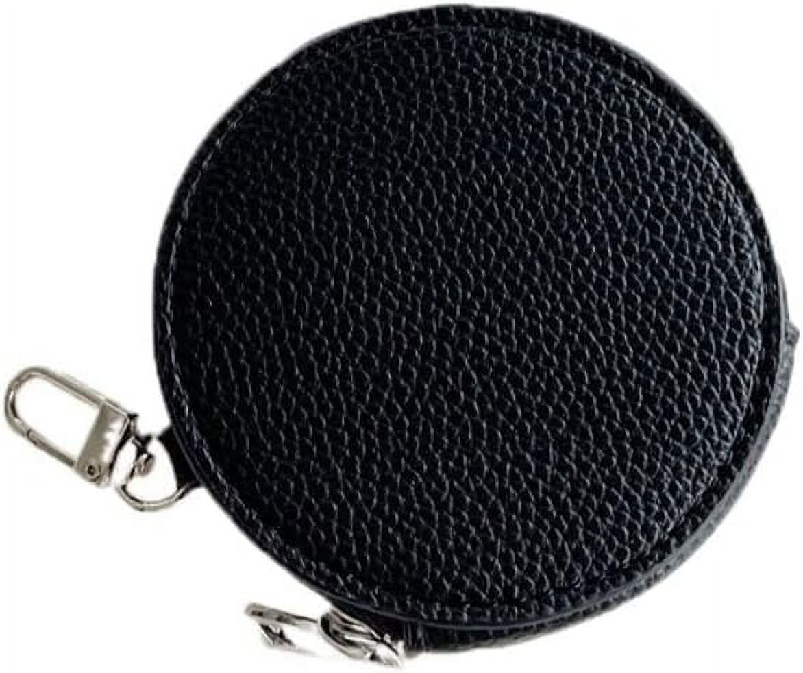 Black Grenade Shaped Keychain Pouch - Holds Keys & Change, Carabiner Clip