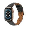 thumbnail image 1 of PU Leather band Compatible with Apple Watch Band Bracelet 42mm/44mm/45mm/46mm/49mm Women, Boho Braided Jasper Stone Watch Strap for iWatch Band Series Ultra 2/1 SE Series 10 9 8 7 6 5 4 3 2 1,Black, 1 of 7