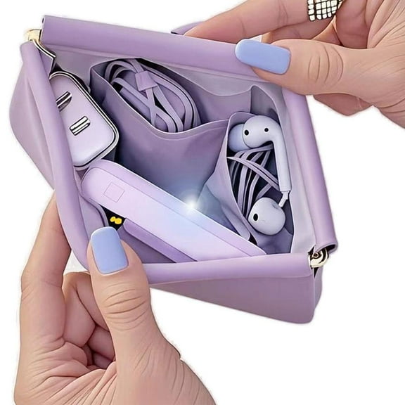PU Lipstick Makeup Bag, Folding Design, 11x11cm, Cosmetic Storage & Travel Organizer