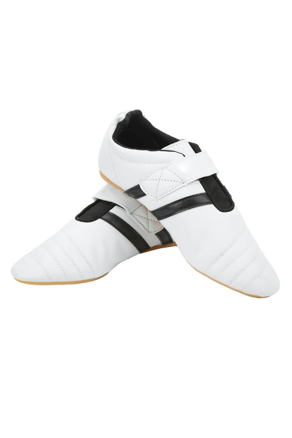 PU, Oxford Material Taekwondo Shoes Tai Chi Shoes, Taekwondo Shoes, 1 Pair Of Taekwondo Shoes Martial Arts Sports Shoes Boxing Karate Kung Fu Tai Chi Shoes Men And Women Black Striped White