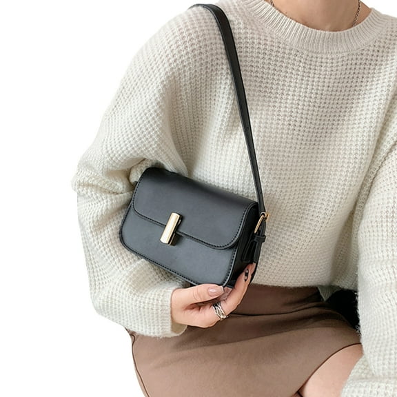 PU Shoulder Bag Saddle Purse Underarm Bag Casual Shoulder Handbag Purse for Women Girl Dating Travel Work