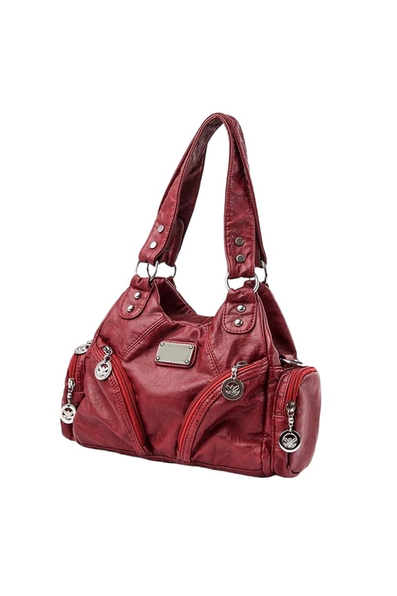 PU Shoulder Bag for Woman Retro Handbag Motorcycle Bag Crossbody Bag