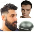 thumbnail image 1 of PU Skin Toupee for Men NLW European Human Hair Pieces for Mens 10x8" PU thin Thin 0.04mm Skin hair replacement system men #1B Off Black, 1 of 6