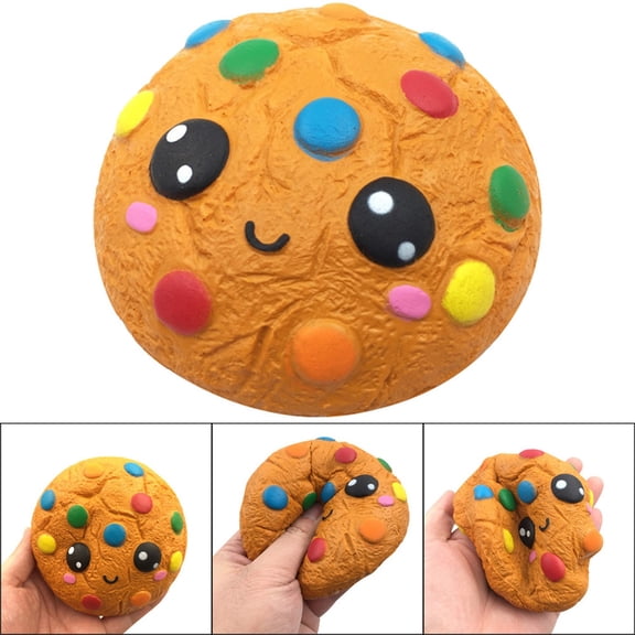PU Slow-Rising Squeeze Object Chocolate Biscuit Shape, Soft Handheld Item for Adults (1-Pack)