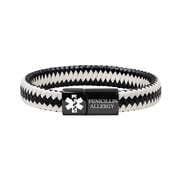 PU Woven Medical ID Bracelet, Waterproof Emergency Alert Wristband, Custom Engraved Health Condition Bracelet, Unisex Outdoor Sports Medical Jewelry   YA5552