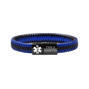 PU Woven Medical ID Bracelet, Waterproof Emergency Alert Wristband, Custom Engraved Health Condition Bracelet, Unisex Outdoor Sports Medical Jewelry   YA5552