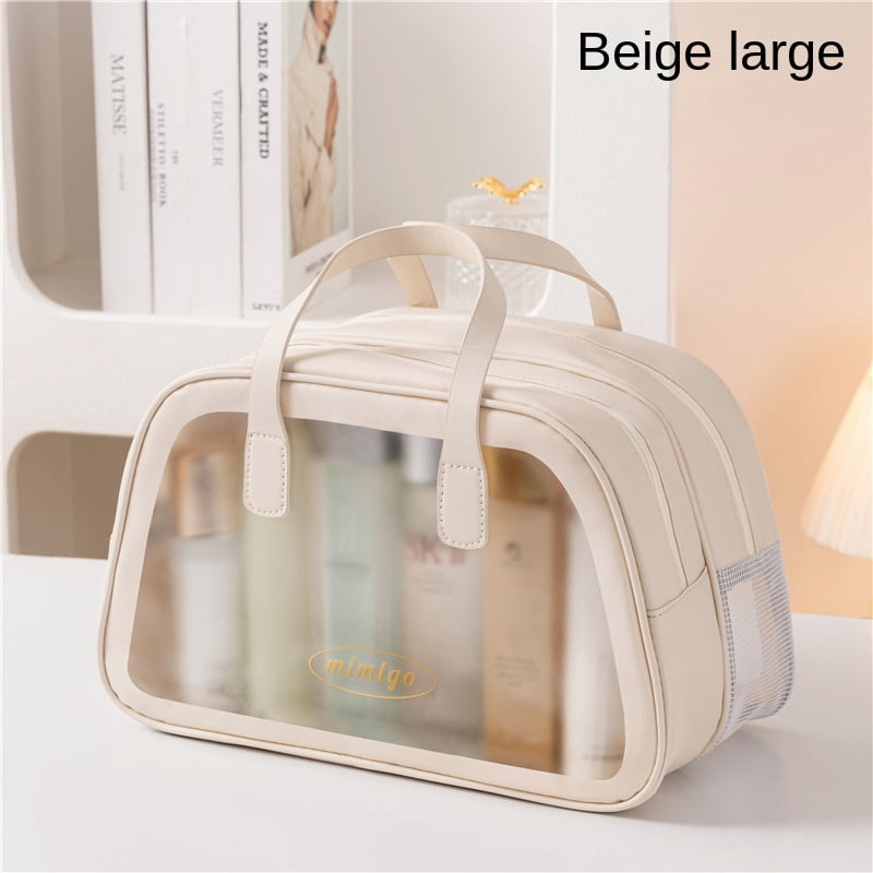 PU dry and wet separation toiletry bag Double-layer large capacity ...
