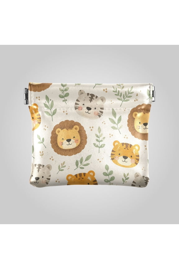 PU leather Coin Purses & Pouches Small Wallet Cute Jungle Animal Faces