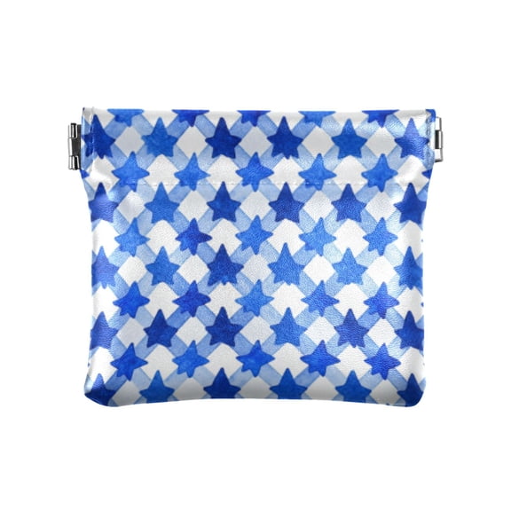 PU leather Coin Purses & Pouches Small Wallet Dark Blue Five-pointed Star