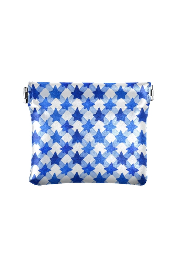 PU leather Coin Purses & Pouches Small Wallet Dark Blue Five-pointed Star