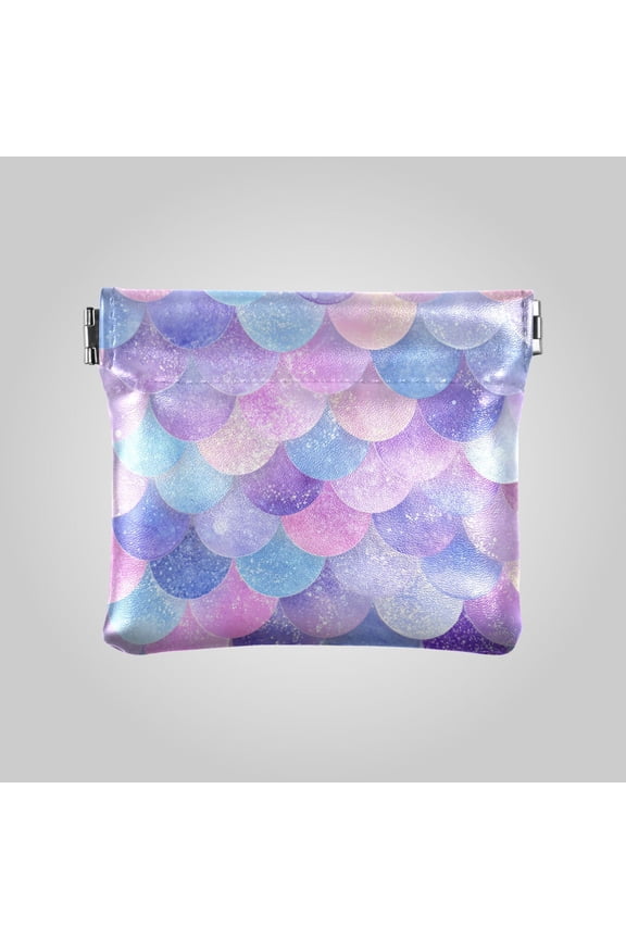 PU leather Coin Purses & Pouches Small Wallet Dreamy Mermaid Tail Scale Artwork