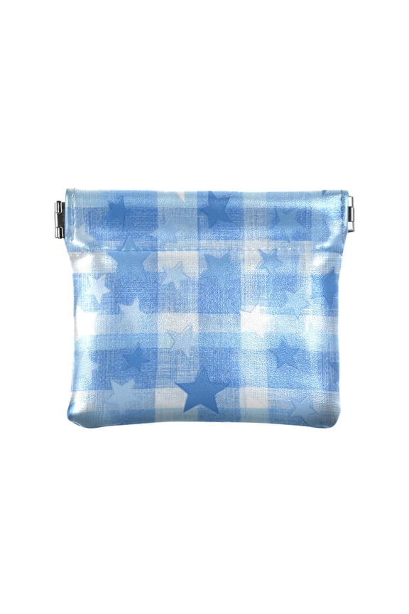 PU leather Coin Purses & Pouches Small Wallet Gentle Blue Stars