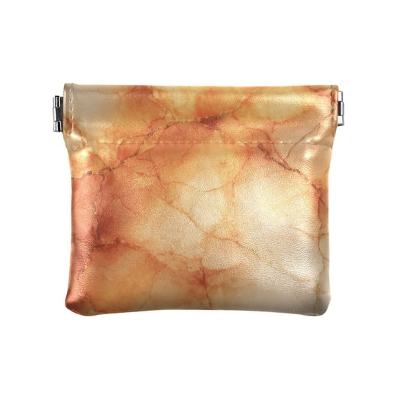 PU leather Coin Purses & Pouches Small Wallet Orange Marble Crack