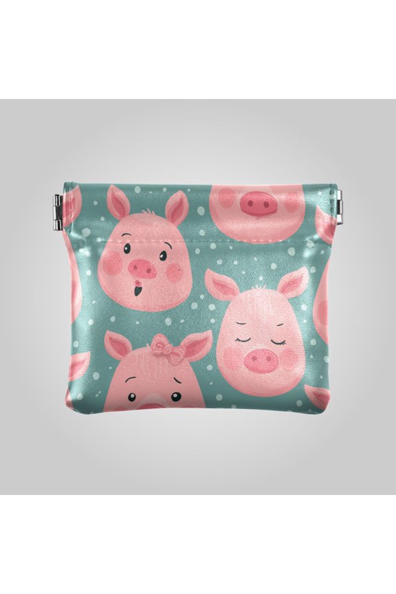 PU leather Coin Purses & Pouches Small Wallet Piggy Moods Pattern