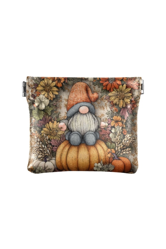 PU leather Coin Purses & Pouches Small Wallet Pumpkin Old Elf