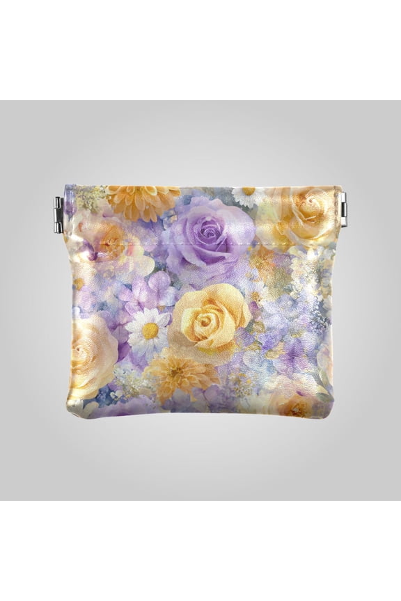 PU leather Coin Purses & Pouches Small Wallet Romantic Rose Daisy Pattern