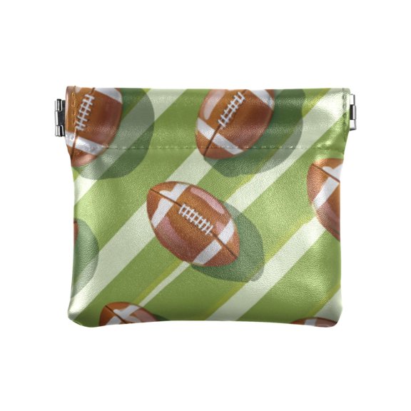 PU leather Coin Purses & Pouches Small Wallet Rugby Balls Pattern