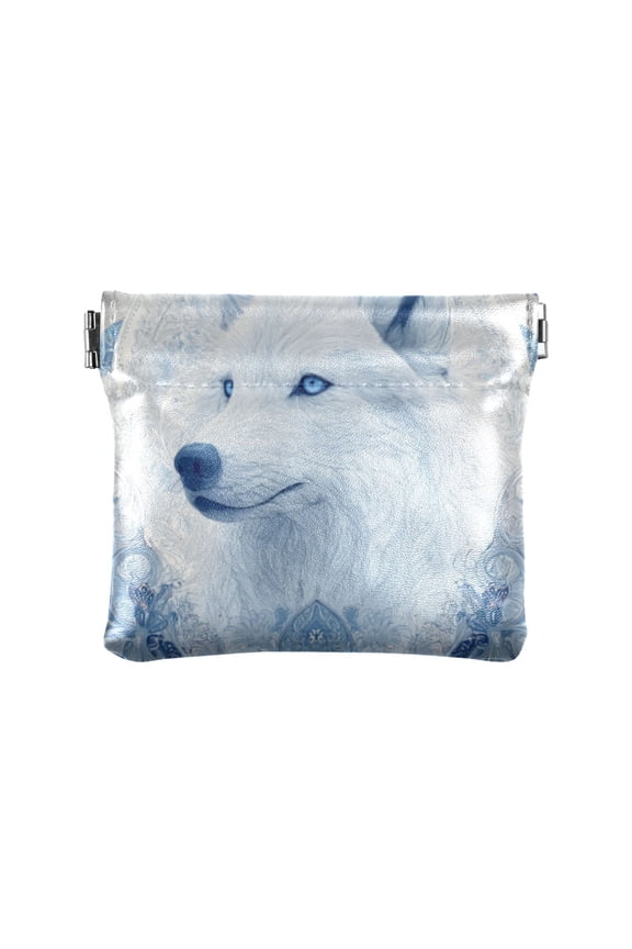 PU leather Coin Purses & Pouches Small Wallet Striking Arctic Wolf