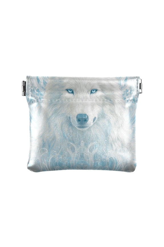 PU leather Coin Purses & Pouches Small Wallet The Proud White Wolf