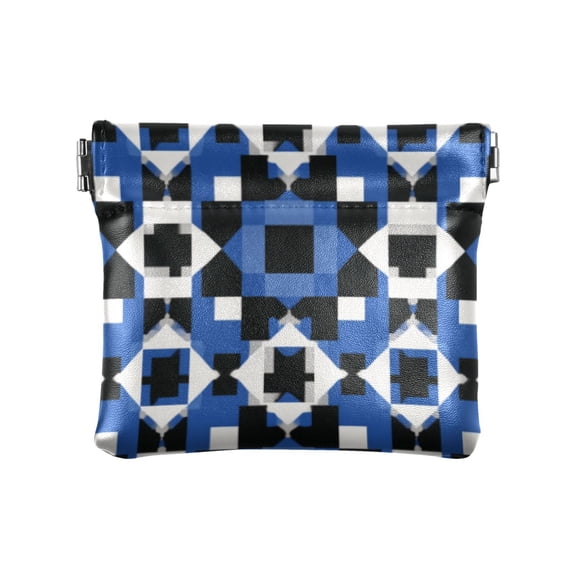 PU leather Coin Purses & Pouches Small Wallet Tricolor Symmetrical Plaid