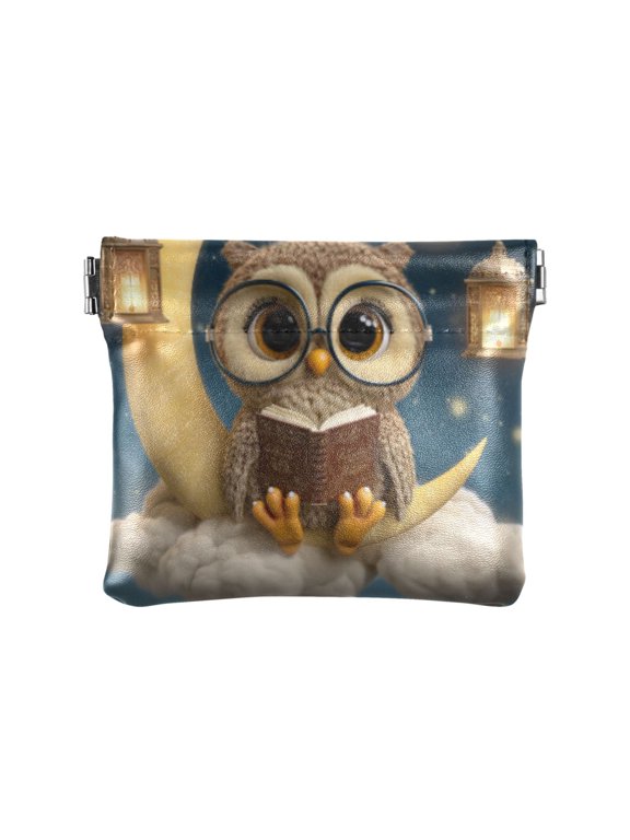 PU leather Coin Purses & Pouches - Wallets Card Cases with RFID Blocking - Slim Money Organizers for Daily Use Cute Owl