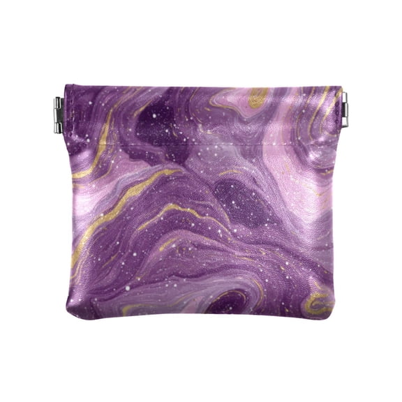 PU leather Coin Purses & Pouches - Wallets Card Cases with RFID Blocking - Slim Money Organizers for Daily Use Hints Of Pink Marble