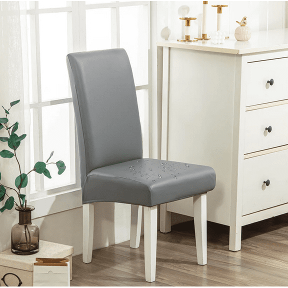 PU leather chair cover, 4-piece set, waterproof, beautiful, easy to clean, heat-insulating and breathable, chair protective cover