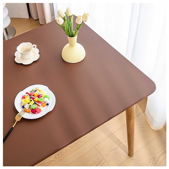 PU leather elastic tablecloth, waterproof non-slip dining table mat, table protection mat wipeable, with elastic edge for outdoor, kitchen, picnic, camping,