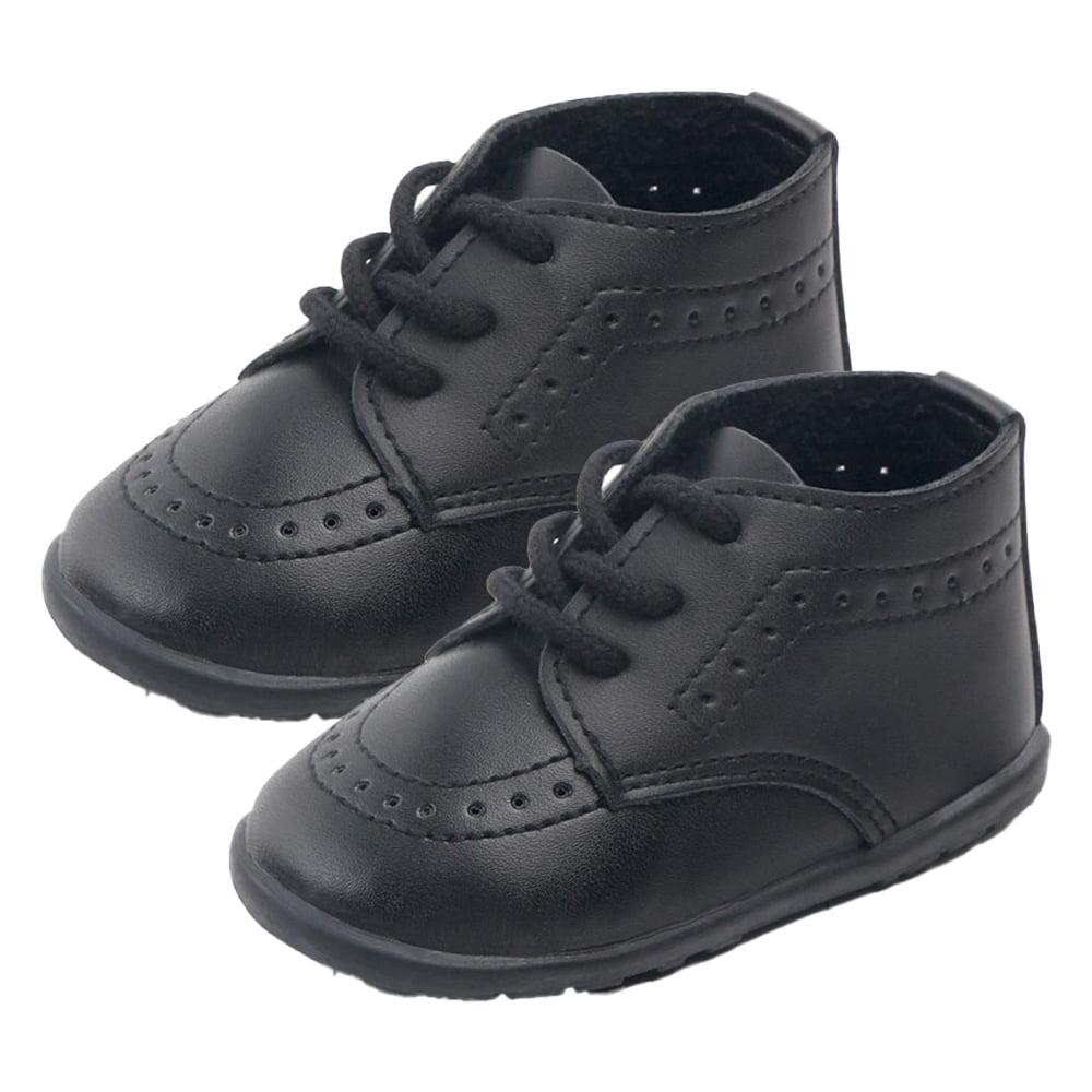 PU leather loafers Rubber and soft soled wedding shoes Toddler walking ...