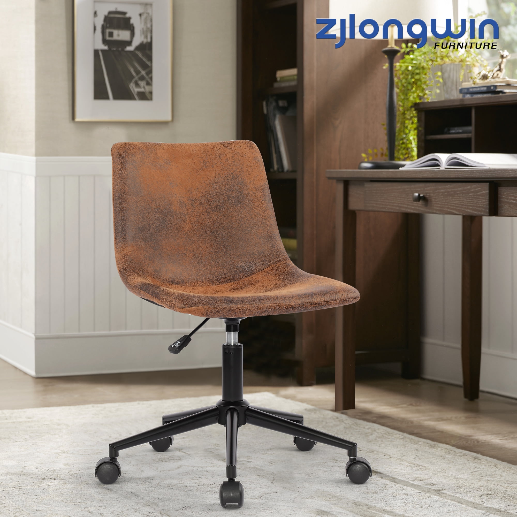 PUlike Fabric Office Chair Ergonomic Swivel Small Computer Desk Chair