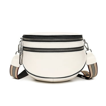 PU new popular wide shoulder strap one-shoulder handbag trendy messenger bag - white