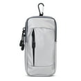 thumbnail image 1 of PU sports running mobile phone arm bag men's one-shoulder diagonal wrist bag fitness equipment - silver, 1 of 5