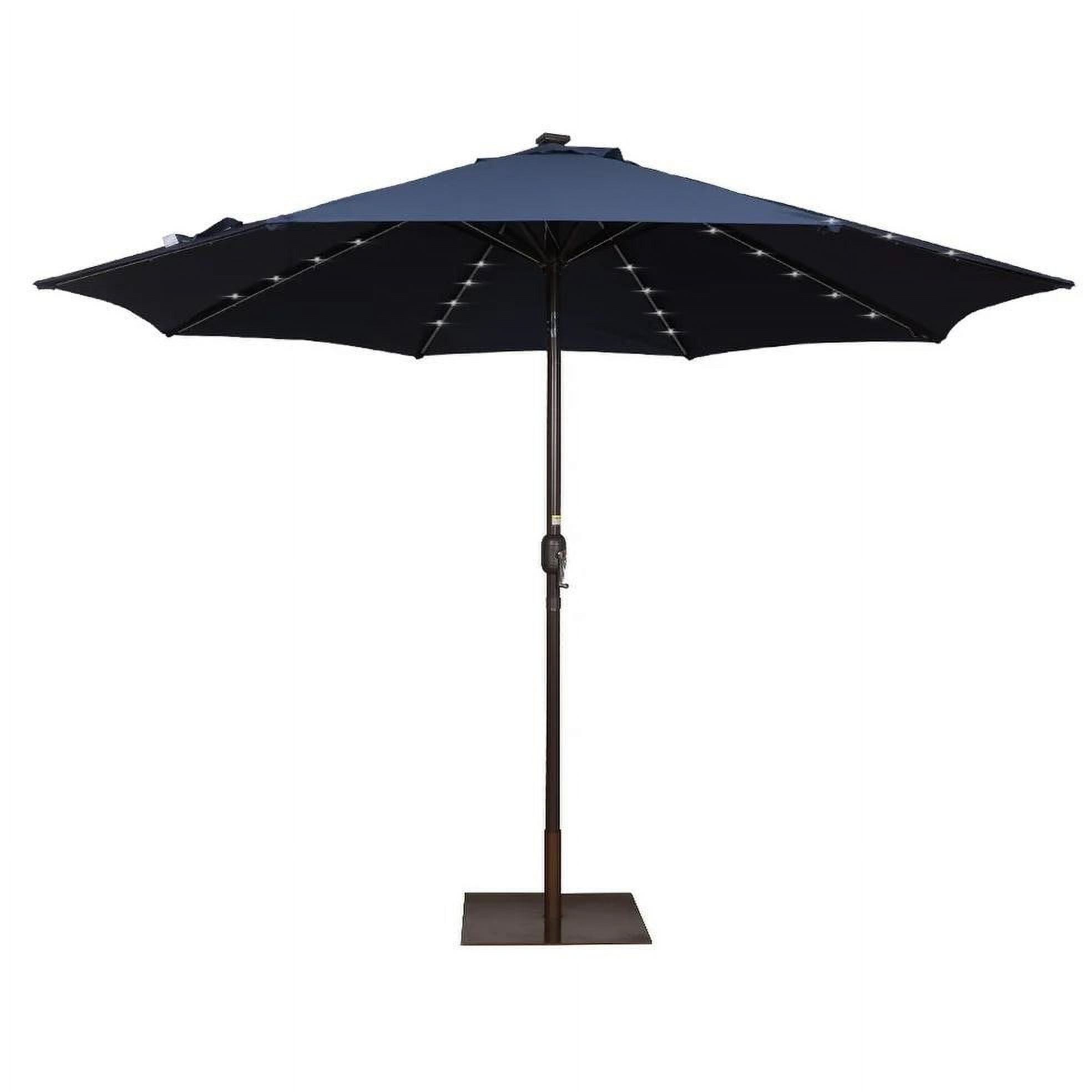 PU068NAVJH Outdoor 11 feet 40 LED light aluminum sun umbrella Navy