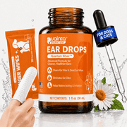 PUAINTA Dog Ear Cleaner Kit for Dogs & Cats, Ear Drops with Quantum Silver & Finger Wipes, Helps Remove Wax, Odor & Ear Mites, 1 oz