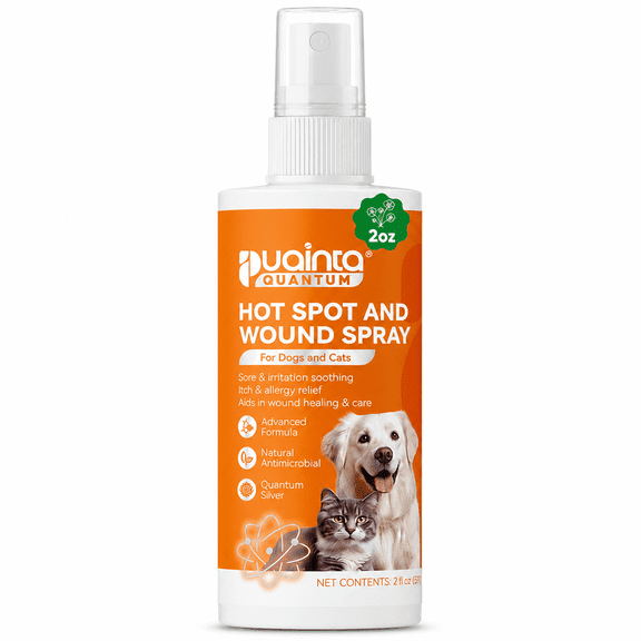 PUAINTA Hot Spot and Itch Relief Spray for Dogs and Cats, Quantum Silver Skin Care, 2 oz