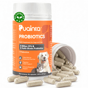 PUAINTA Probiotic Capsules for Dogs & Cats, Digestive Health Supplement with Prebiotics, 8 Billion CFU, 90 Count